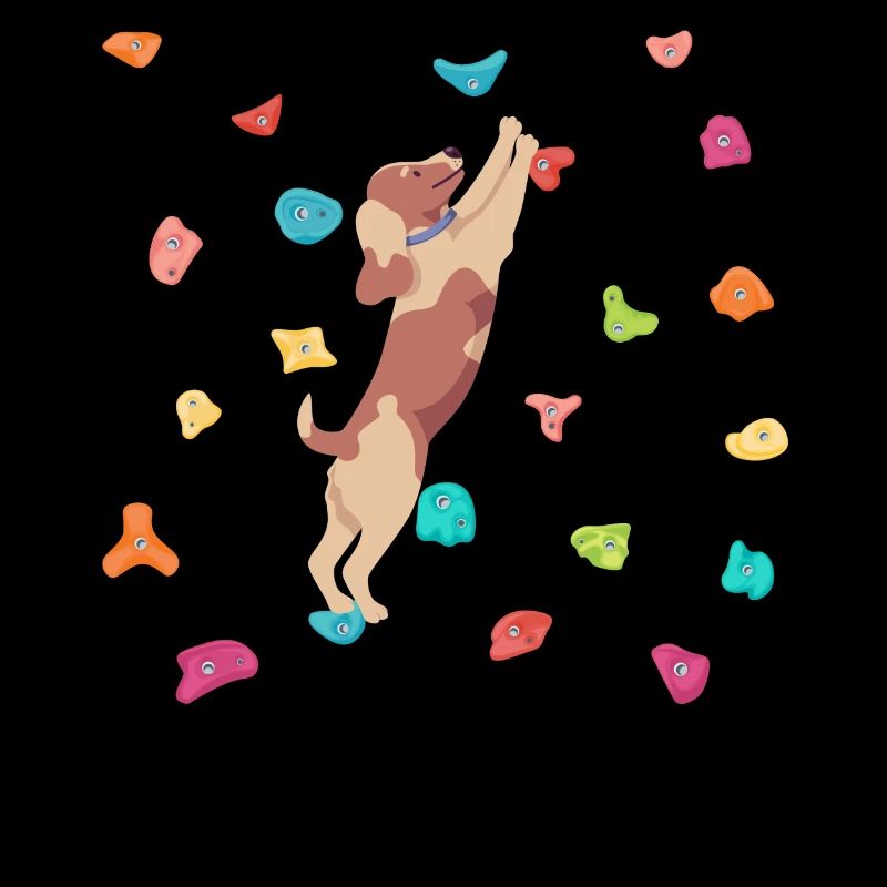 Niedlicher Hund Klettern Tier Bouldern