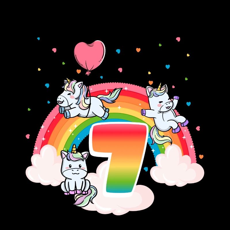 7th Birthday Rainbow Unicorn Theme