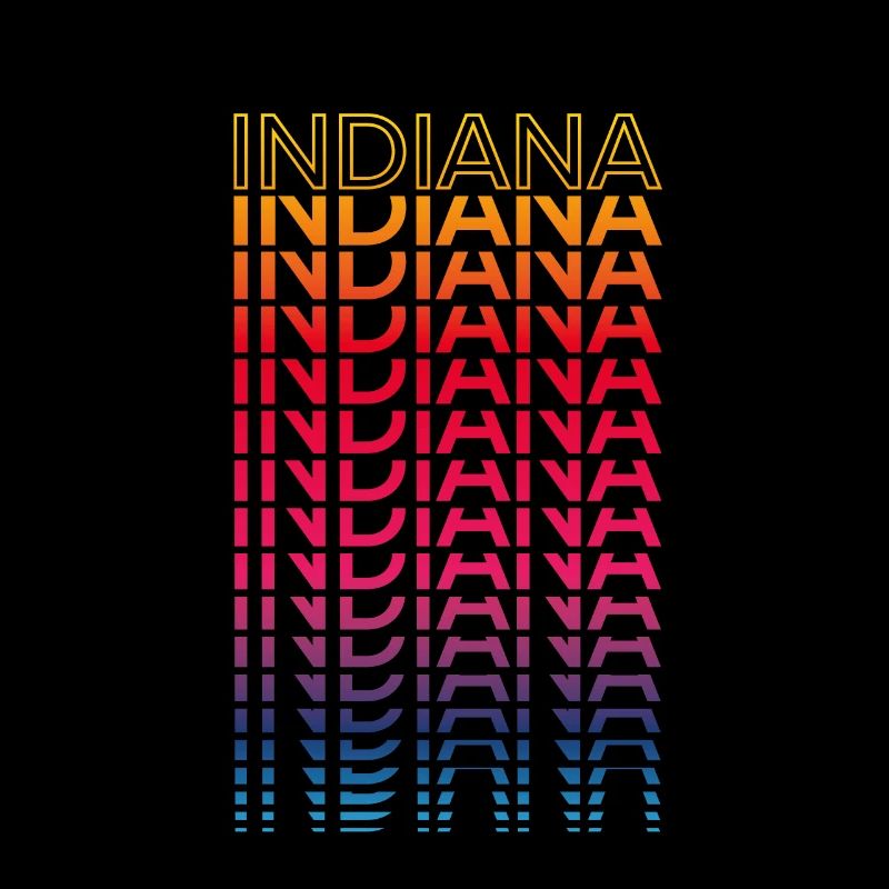 Retro Nostalgic USA State - Rainbow Indiana