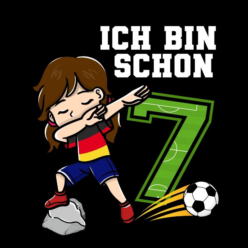Fußball Mädchen Ich bin schon 7 Geburtstag