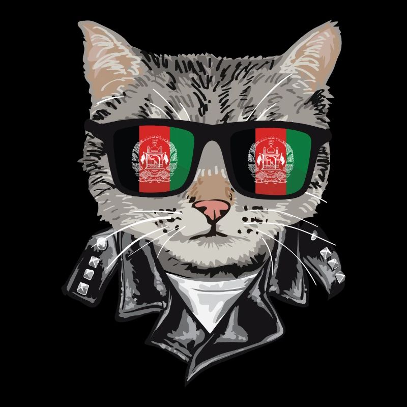 Lunettes de soleil pour chat avec drapeau afghan