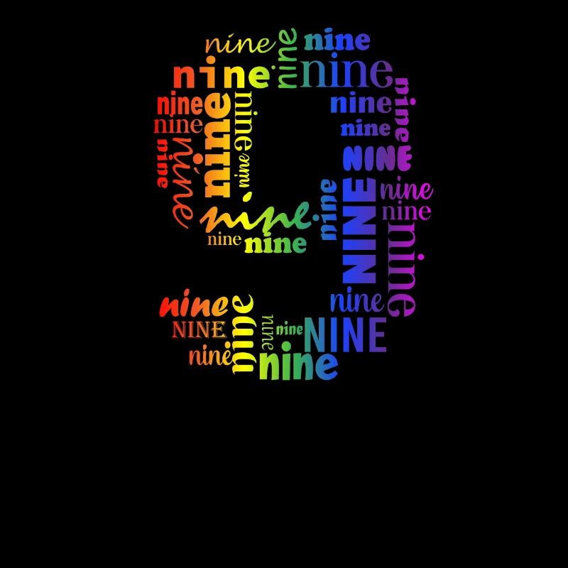 Nine 9th Birthday | Coldorful Words Themed