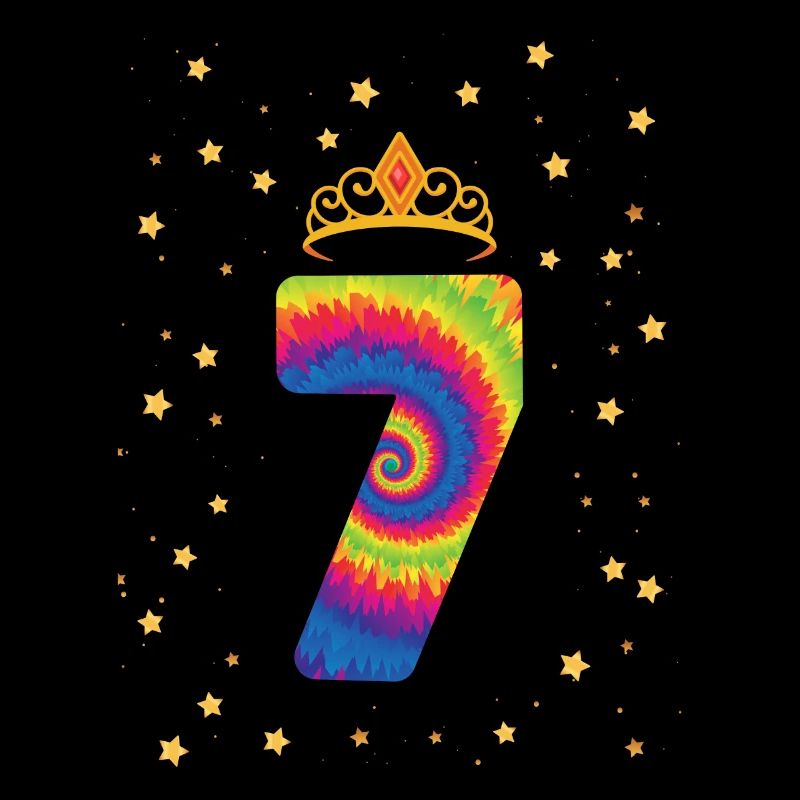 7. Geburtstag Krone | Tie Dye Themed Geburtstag |