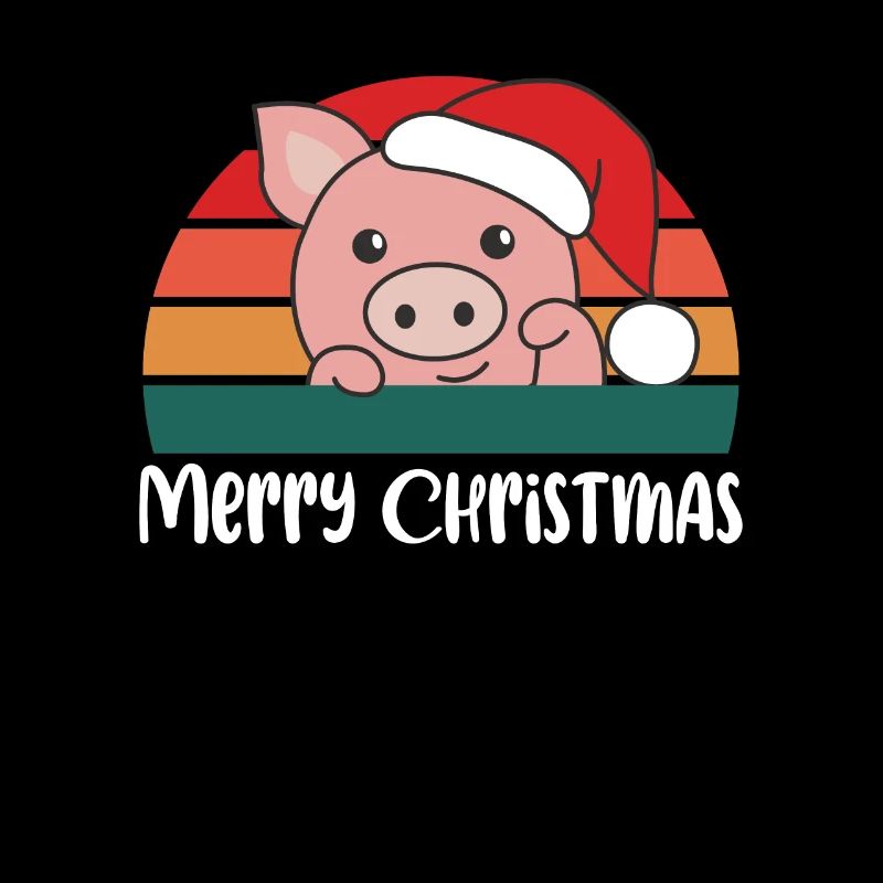 joyeux Noël Rétro Cochon Noël