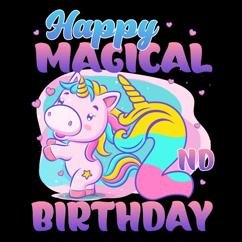 Happy Magical 2nd Birthday Einhorn Pony