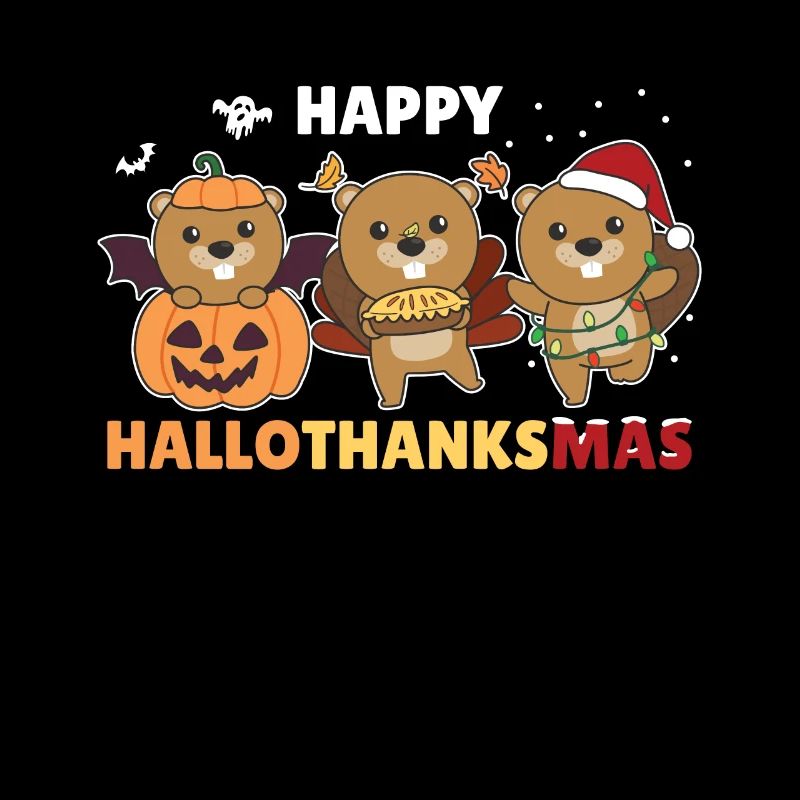 Joyeux Hallothanksmas Castor De Noël Castor