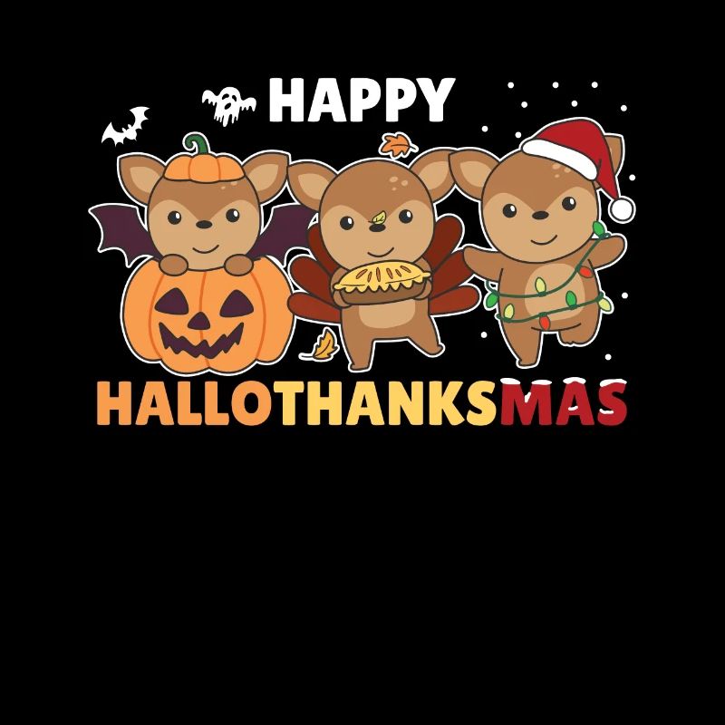 Joyeux Hallothanksmas Cerf cerf de Noël