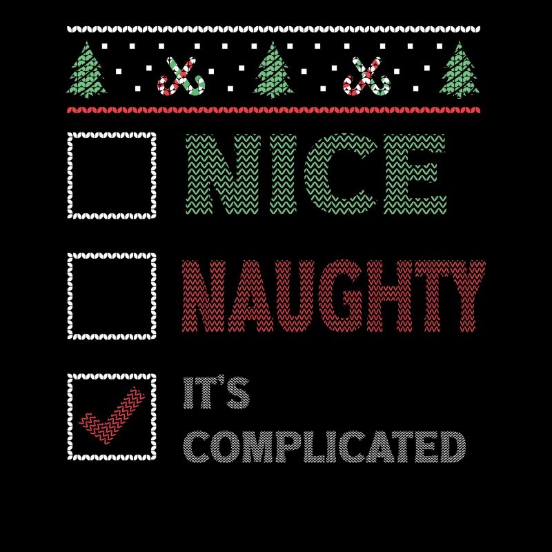 Nice Naughty It's Complicated Christmas List Santa