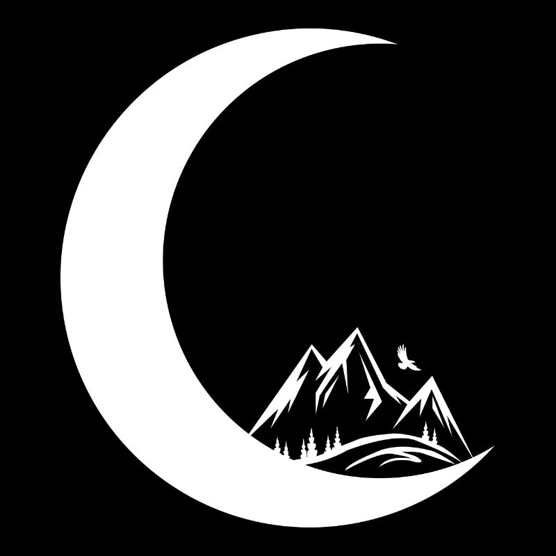 Crescent Moon - Mountain -