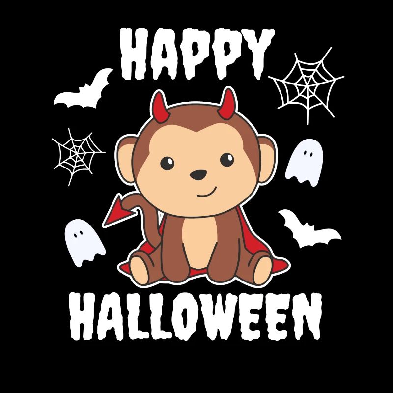 Monkey Happy Halloween Cute Devil Kids Costume