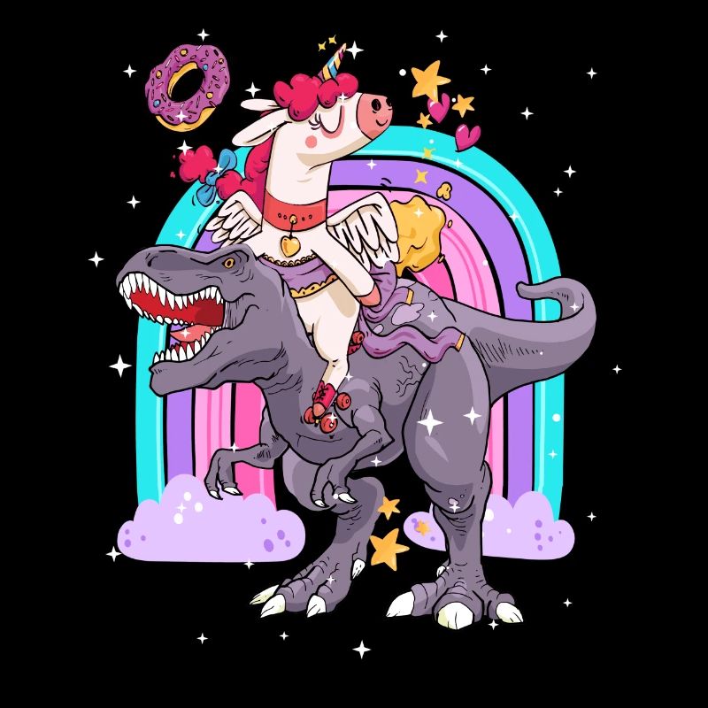 Dabbing Licorne Riding T Rex Garçons Filles Halloween