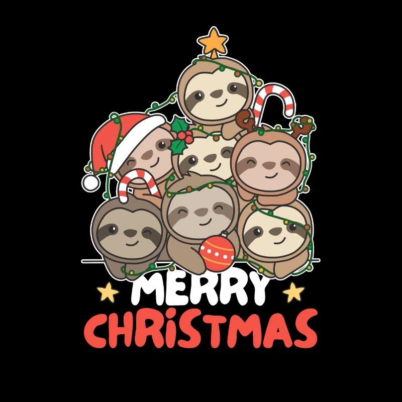 Sloth Christmas Tree Merry Christmas