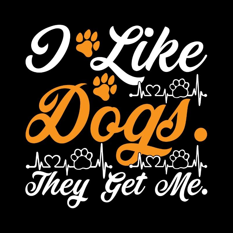 J’aime les chiens, ils m’aiment - orange et blanc
