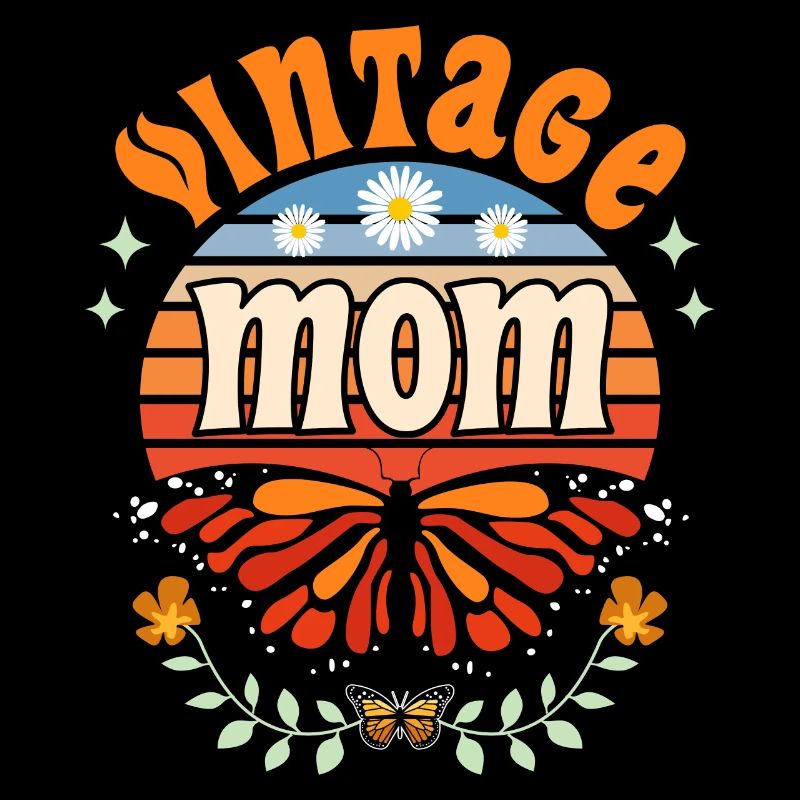 Mère Adore Papillon Rétro et Vintage Maman