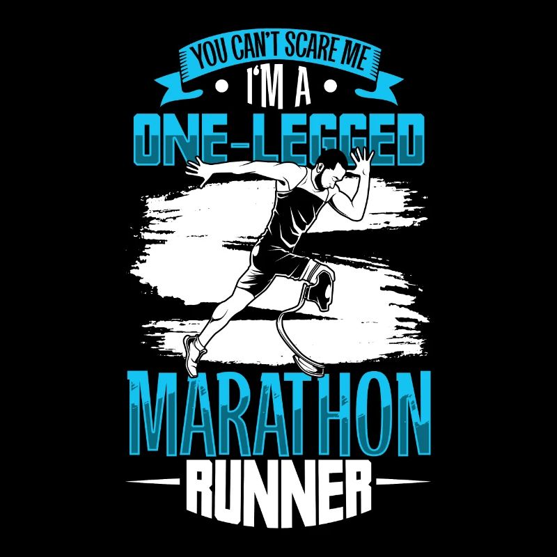 Coureur de marathon intrépide avec course prothétique