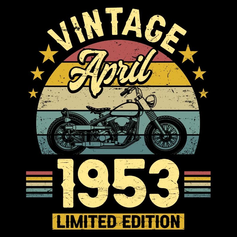 Oldtimer-Biker geboren April 1953 70-jähriges Jubiläum