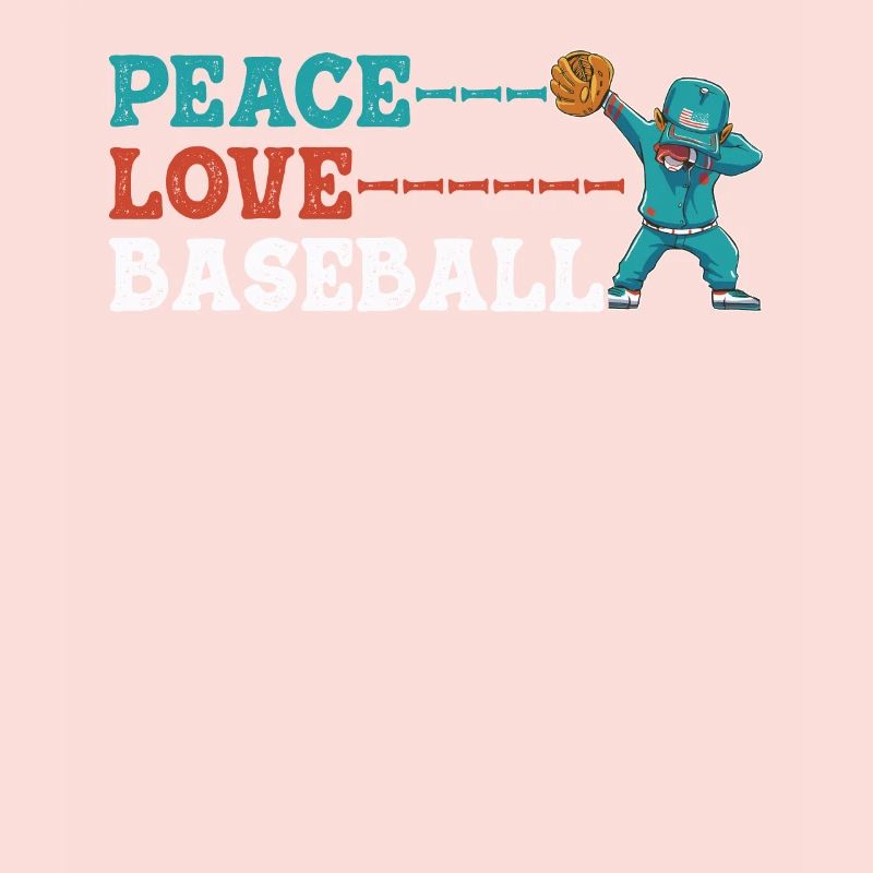 Mädchen Frieden Liebe Baseball