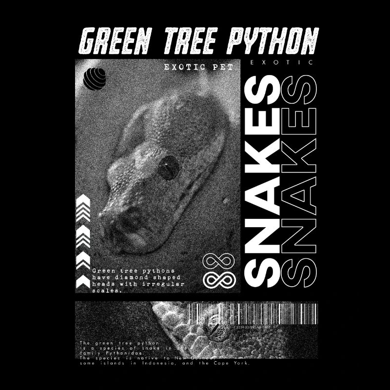 Green Tree Python Gardien de reptiles Streetwear moderne