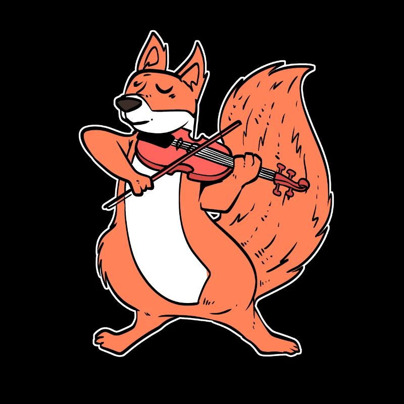 Squirrel playing violin musician