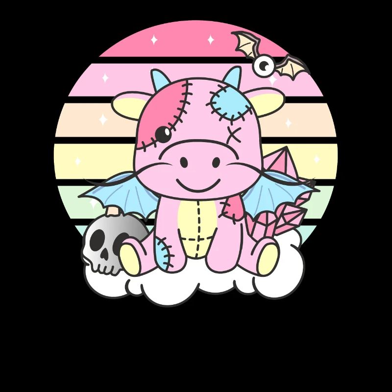 Kawaii Gothic Drache Pastellfarben Gothic Goth