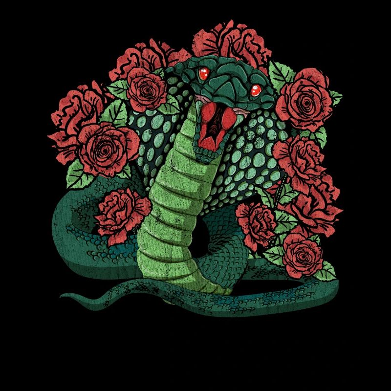 Snake Predator Reptile Gift Roses Cobra