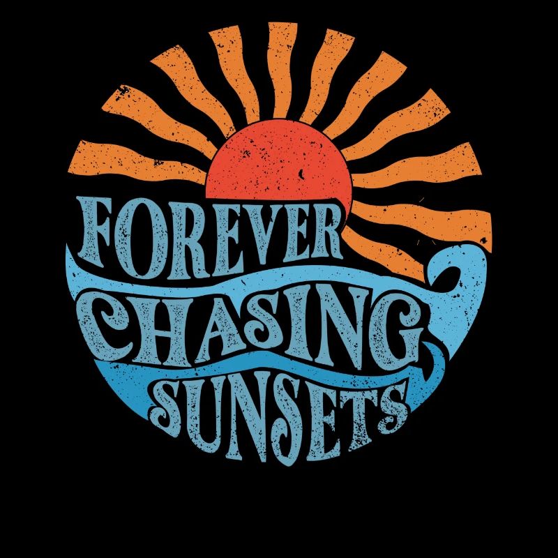 Forever Chasing Sunsets Retro Summer Vacation