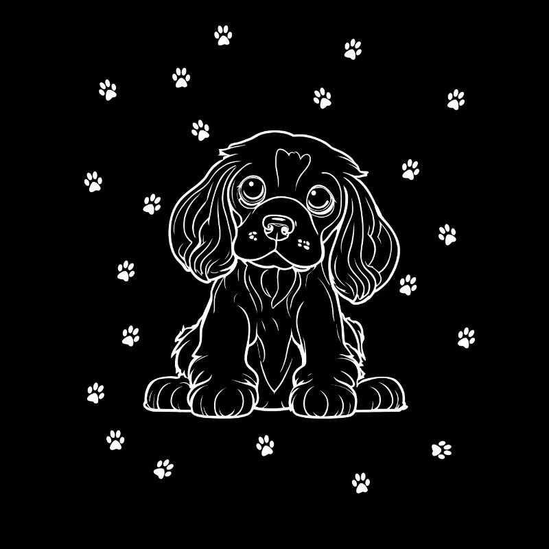Cocker Spaniel mit kleinen Pfoten