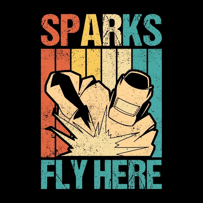 Sparks Fly Here Welding Vintage Welder Retro