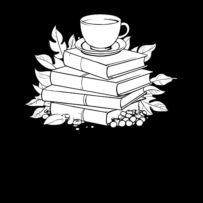 Buch Leseratte Bücherwurm Kaffee