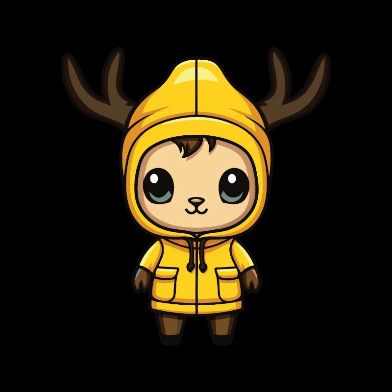 Deer Cute Comic Winter
