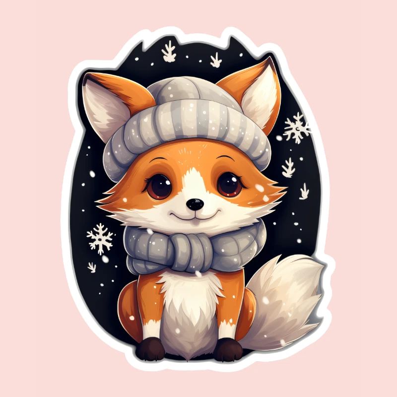 Fox in winter night