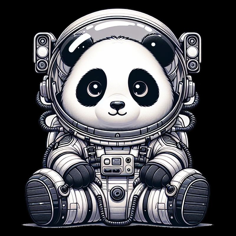 Astronaute panda mignon