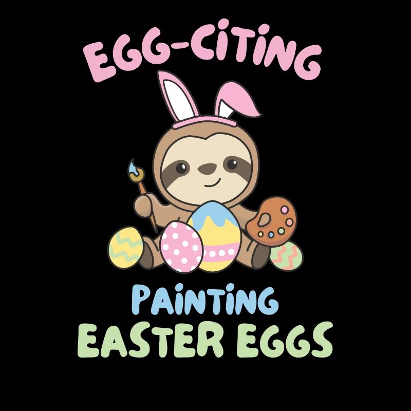 cute sloths for easter with easter eggs sloth