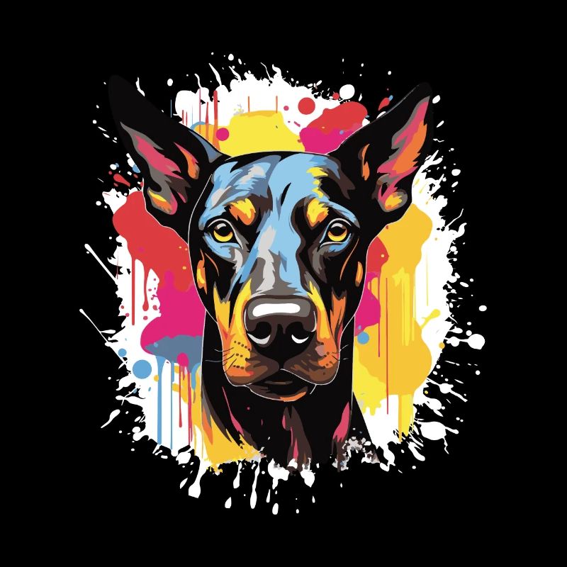 Doberman Dog Pop Art Head