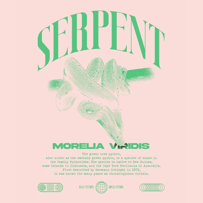 Green Tree Python Modern Reptile Keeper Streetwear