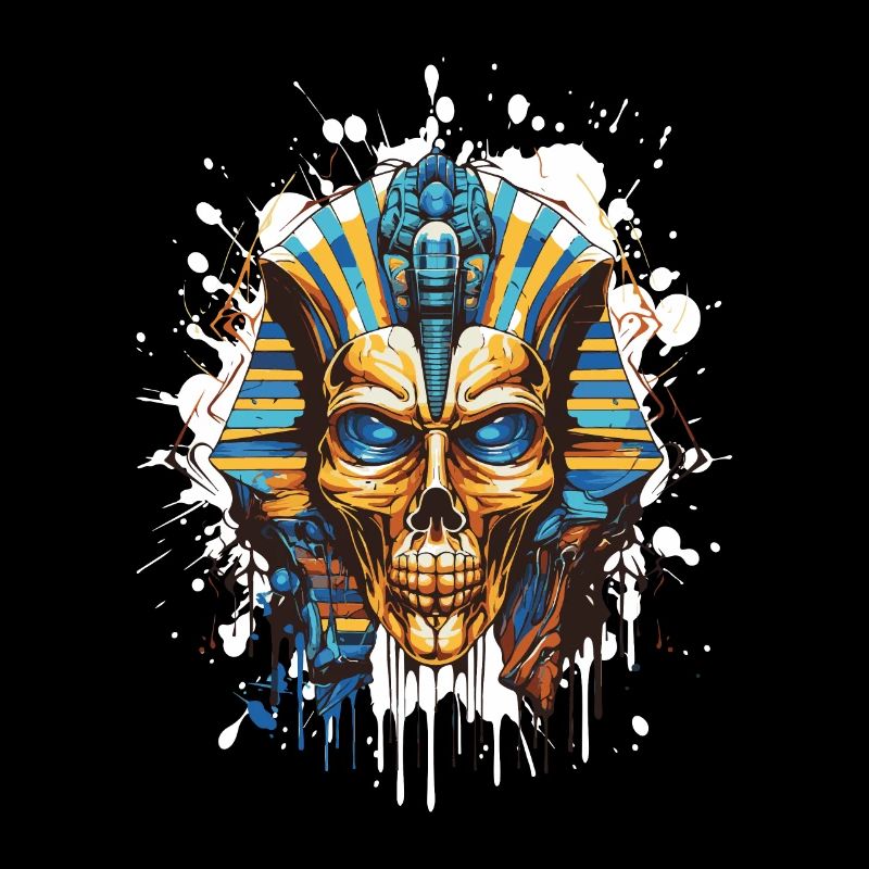 Pharaoh Skull Skeleton Pop Art