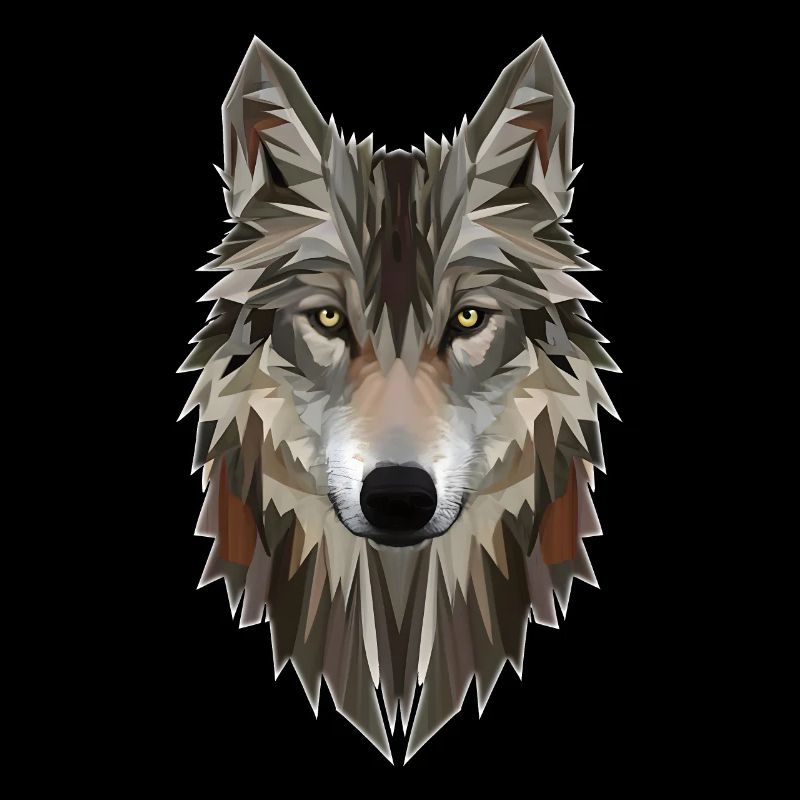 Majestic Polygon Wolf Portrait