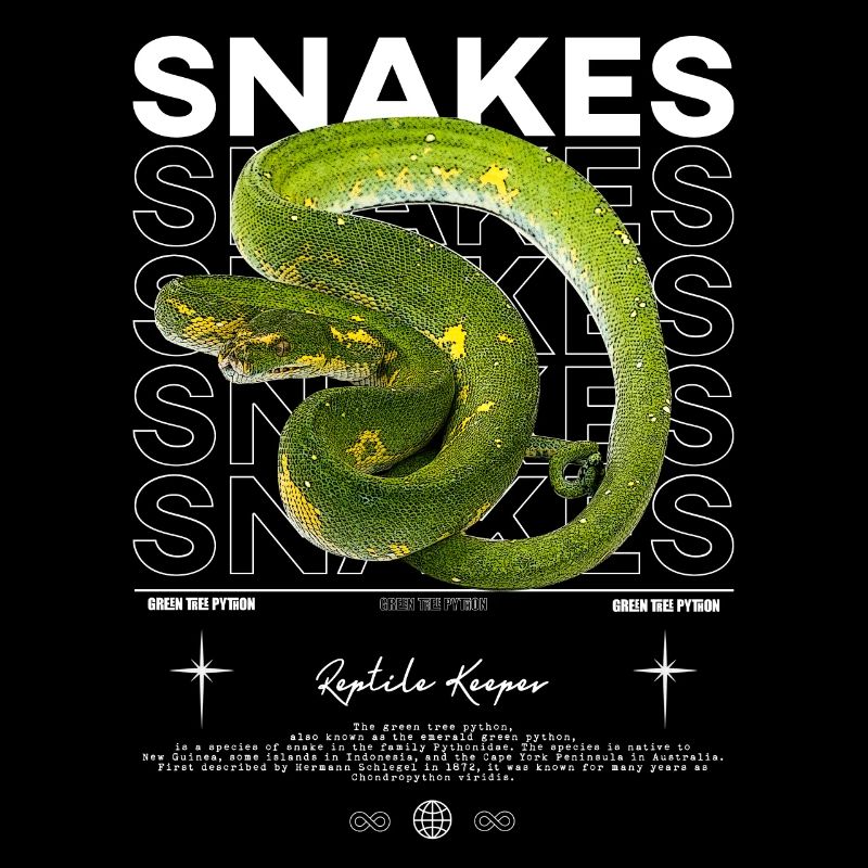 Green Tree Python moderne Streetwear Reptile gardien