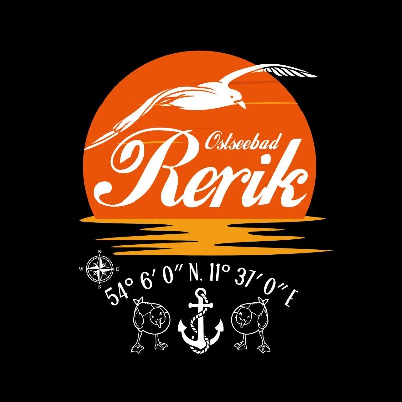 Rerik-Ostseebad coordinates, seagull and anchor