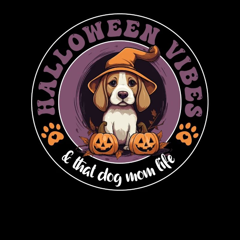 Halloween Witch Hat Pumpkin Dog Beagle