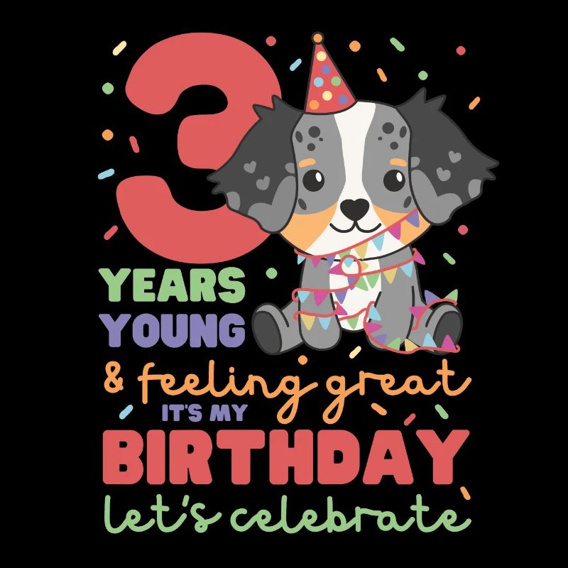 Australian Shepherd 3rd Birthday Kids Three