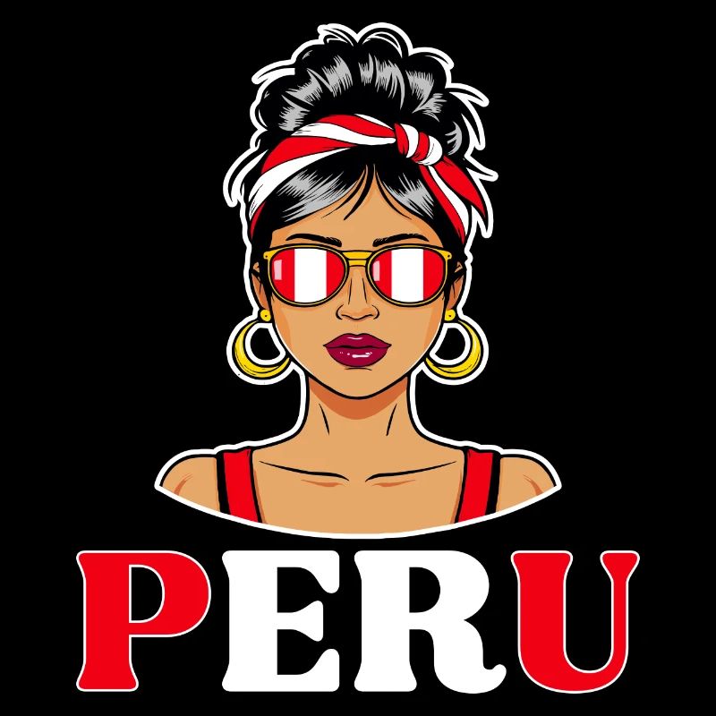 Drapeau Pérou Femme Péruvienne