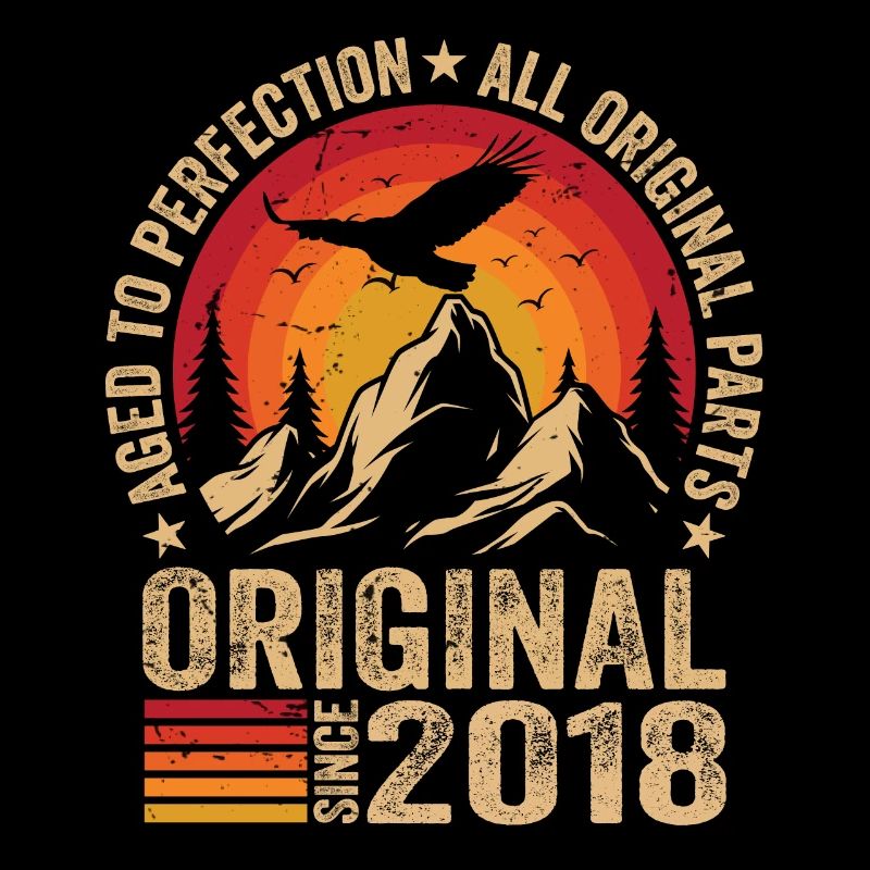 Original 2018 Vintage 2018 Anniversaire 2018 Rétro