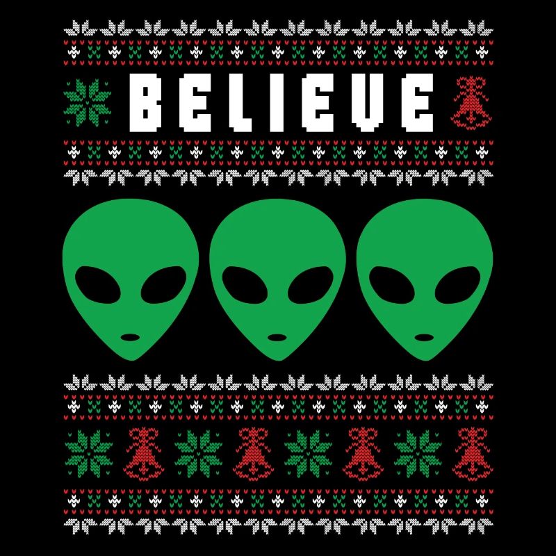 Pull de Noël laid de Noël drôle Alien