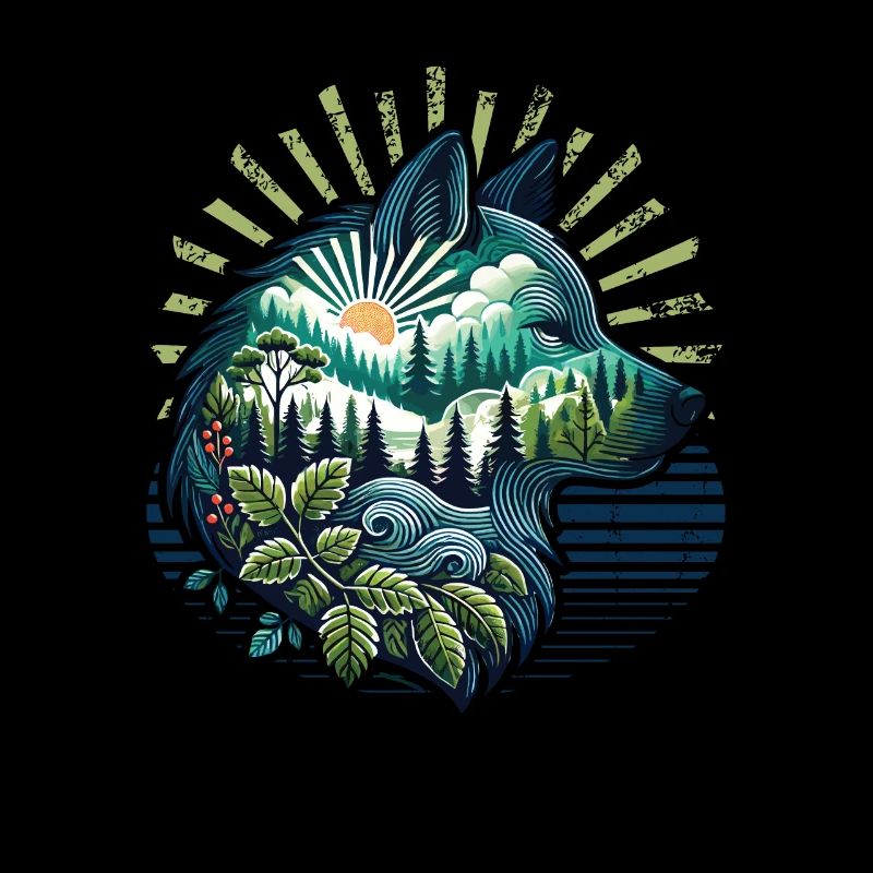 Wilderness Inside the Bear Retro Vintage