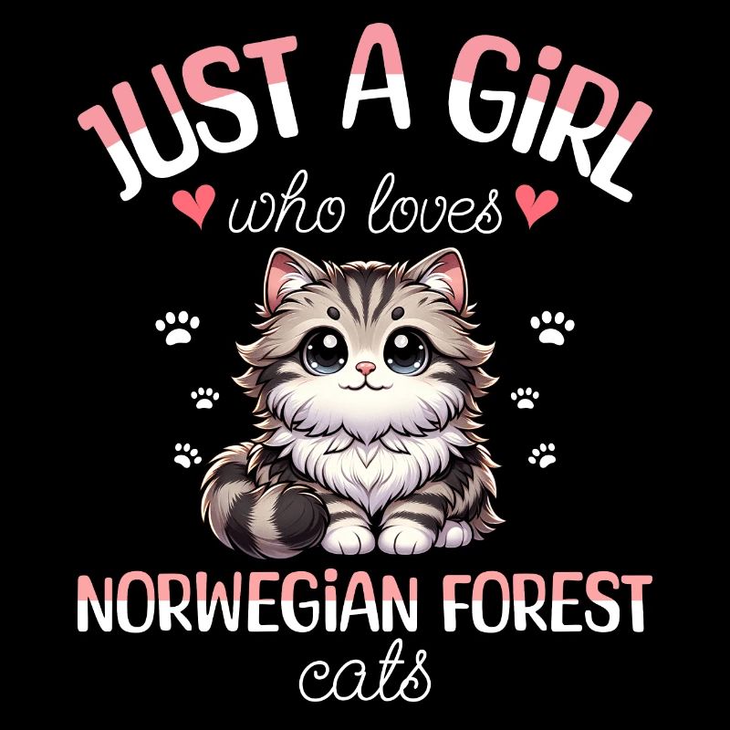 Fille Adore Chat Norvégien