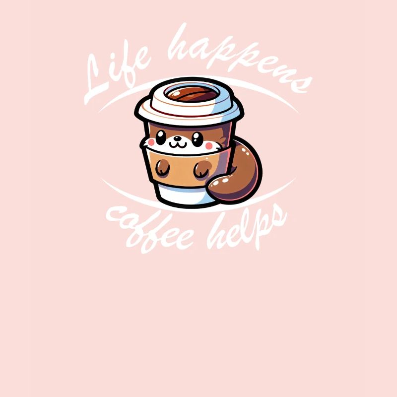 Lustiger Kaffee Spruch mit süßen Otter Arbeit