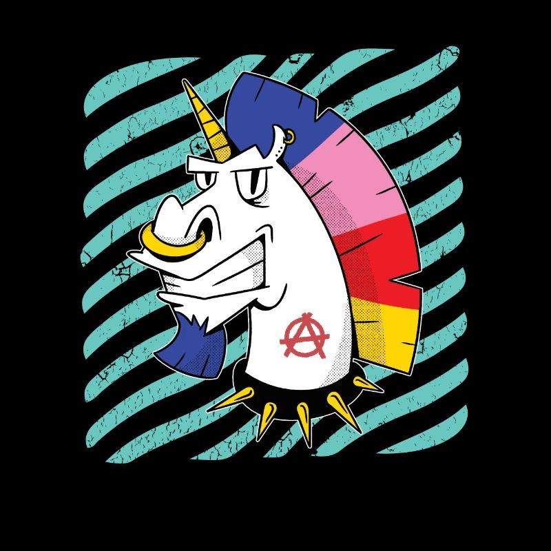 Unicorn Punk Circle-A Anarchy Symbol