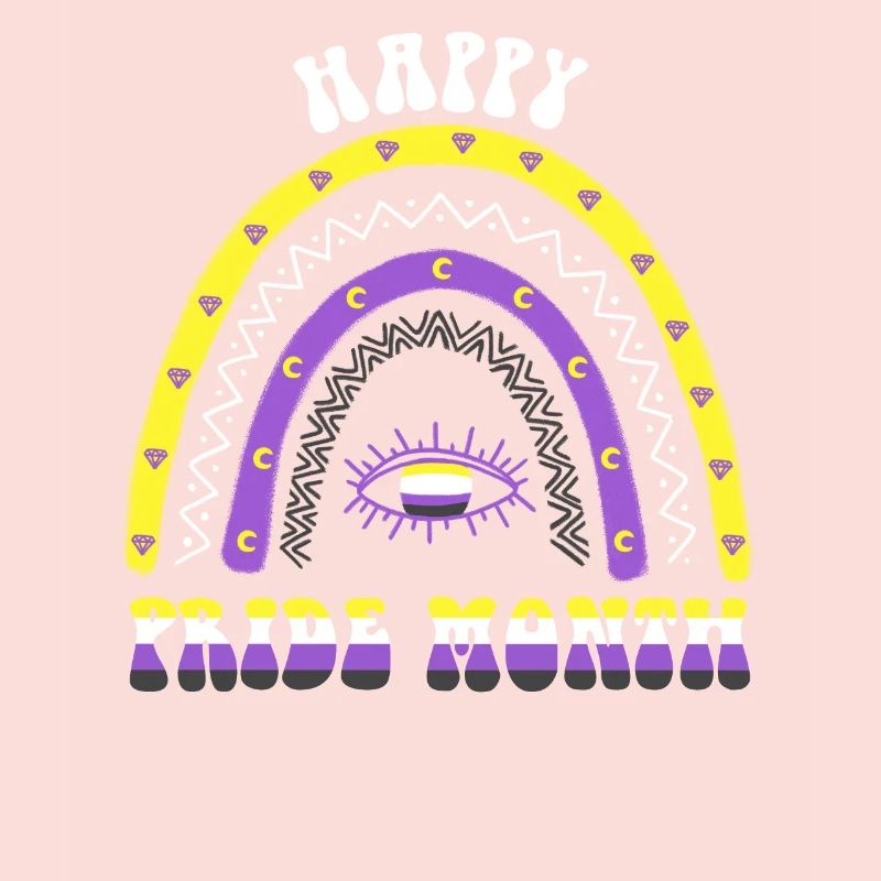 Boho Rainbow Happy Pride Month Nonbinary