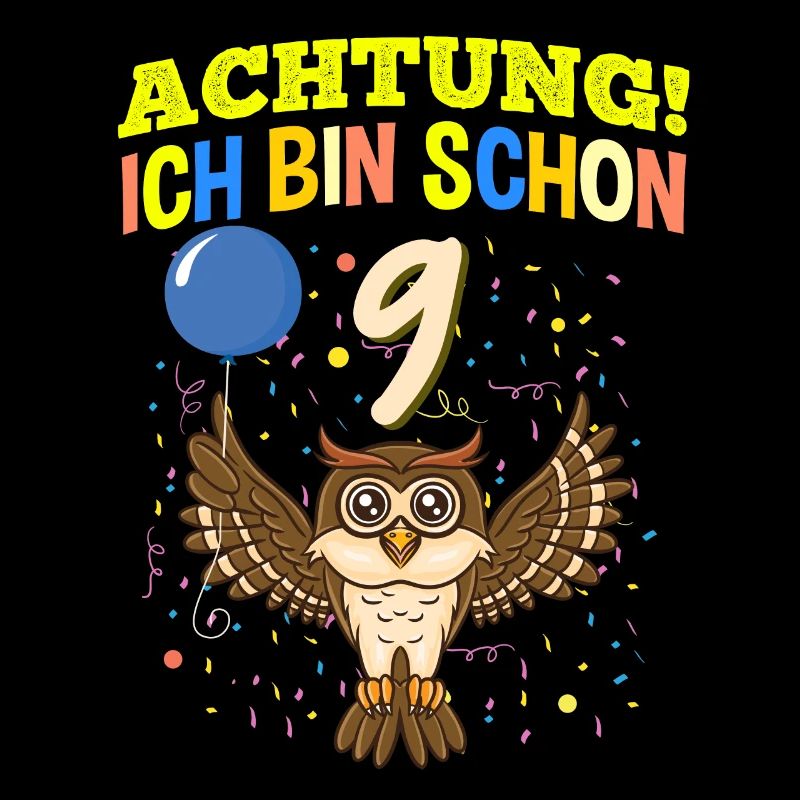Achtung Ich Bin Schon 9 Safari Geburtstag Eule